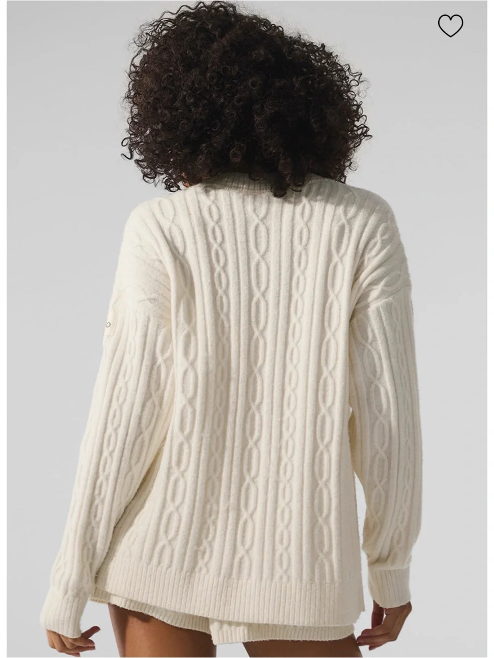 ALO Cable knit winter bliss cardigan - ivory - worn once